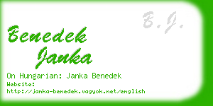 benedek janka business card